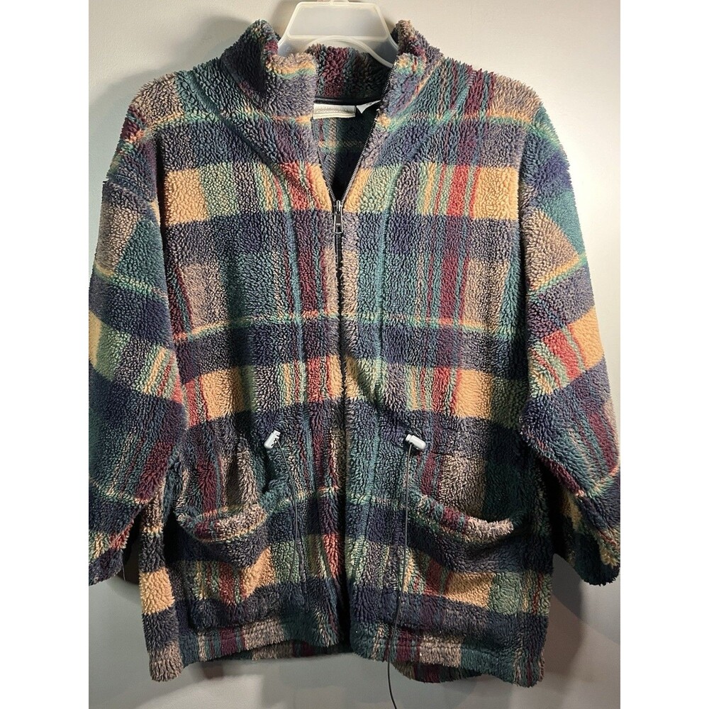 VTG 90s Cold Water Creek Fleece Zip Up Pullover‎ Sweater Women’s Size Small
